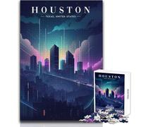 Puzzle Houston da 1000 pezzi per adolescenti, gioco educativo per lo sviluppo delle competenze, regalo perfetto per momenti speciali, dimensioni 38x26cm