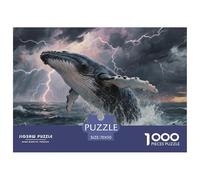 Puzzle Humpback Whale Da 1000 Pezzi Per Adulti,Thunderstorm Ocean Gioco Diabilità Impossibile Puzzle Pittura Giochi Rilassamento E Intelligenza Regalo Per Amore E Amico 70x50cm/1000pcs