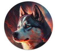 Puzzle Husky da 1000 pezzi per adulti, puzzle rotondi da 1000 pezzi per adulti, sfida per la mente, attività educativa per adolescenti (67,5x67,5cm)