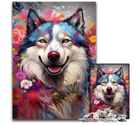 Puzzle Husky da 1000 pezzi, puzzle impossibili per adulti, regalo perfetto per compleanni e festività, 50x75CM/19,68x29,52 pollici