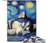 Puzzle Husky Night Sky da 1000 pezzi per adulti e adolescenti, gioco stimolante, ideale come regalo per tutta la famiglia (26x38cm)