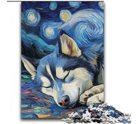 Puzzle Husky Night Sky da 2000 pezzi per adolescenti, modelli da assemblare, attività divertenti da fare a casa, regalo di compleanno, regali da viaggio (70x100cm)