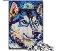 Puzzle Husky Night Sky per adulti e adolescenti, interessante interazione genitore-figlio per ridurre lo stress (50x75cm)