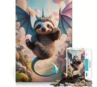 Puzzle ibrido bradipo cucciolo drago unicorno da 1000 pezzi per adulti, gioco stimolante, silenzioso e divertente, taglio preciso, regalo speciale 50x75cm