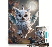Puzzle ibrido Unicorno Drago Gufo per ragazzi,1000 pezzi,gioco stimolante per la mente,montaggio sicuro e stabile,attività di condivisione per i propri cari (38x26cm)