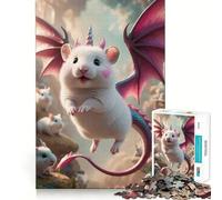 Puzzle ibrido unicorno,topo bianco e drago per adulti,1000 pezzi,gioco di memoria,montaggio sicuro e stabile,gioco significativo per costruire connessioni (38x26cm)