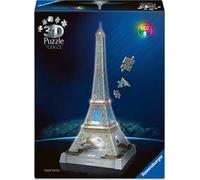 Ravensburger Puzzle 3D Iconics: 12008024 Torre Eiffel - con Luce - Il Simbolo di Parigi Come Modello Dettagliato e Illuminato