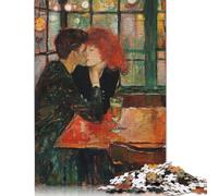 Puzzle "Il bacio degli innamorati", difficile, 100% in cartone riciclato, per donne e uomini, regalo per la festa del papà, 1000 pezzi (38x26 cm).