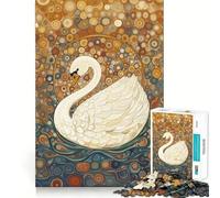 Puzzle "Il cigno bianco nella luce stellata" da 1000 pezzi,gioco di concentrazione mentale,taglio di precisione,bordi lisci,gioco significativo per costruire connessioni (38x52cm)