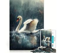 Puzzle "Il cigno sotto la pioggia" per ragazzi, 1000 pezzi, gioco di logica, passatempo per la casa, taglio preciso, regalo per le festività 50x75cm
