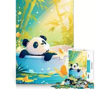 Puzzle "Il cucciolo di panda e la giungla nella vasca da bagno" per ragazzi, 1000 pezzi, gioco di logica, passatempo per la casa, taglio preciso, regalo per le festività 38x52cm