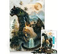 Puzzle "Il dominio della pantera al chiaro di luna" da 1000 pezzi per adulti, gioco di logica e abilità, calma e relax, taglio preciso, regalo affettuoso 50x75cm