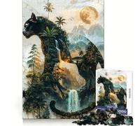 Puzzle "Il dominio della pantera al chiaro di luna" per adulti, 1000 pezzi, stimola la memoria, rilassante e divertente, taglio di alta qualità, regalo premuroso 38x52cm