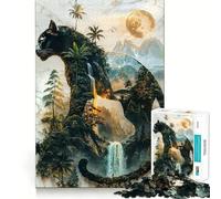 Puzzle "Il dominio della pantera al chiaro di luna" per adulti, 1000 pezzi, stimola la memoria, rilassante e divertente, taglio di alta qualità, regalo premuroso 38x52cm