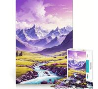 Puzzle "Il fiume tra le montagne" da 1000 pezzi per ragazzi, gioco di logica stimolante, attività per la casa, bordi trasparenti, regalo prezioso 38x52cm
