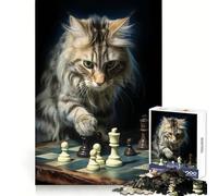 Puzzle "Il gatto ama gli scacchi" per ragazzi, 1000 pezzi, stimolante per la logica, antistress, divertente, con incastro perfetto, regalo di Natale (50x75cm)
