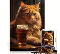 Puzzle Il gatto ama la birra per adolescenti, 1000 pezzi nitidi, attività rilassante, confezione comoda, (38x26cm)
