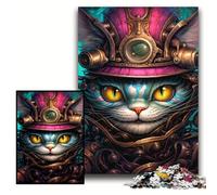 Puzzle "Il gatto col cappello" da 1000 pezzi per adulti, puzzle in legno per adulti, rompicapo impegnativo per adolescenti, divertente serata di giochi in famiglia, dimensioni 50x75cm.