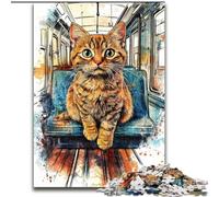 Puzzle "Il gatto sull'autobus" da 1000 pezzi per adolescenti, adatto a persone dai 14 anni in su, idee regalo per la decorazione della casa (50x75cm)