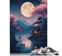 Puzzle "Il lago della luna piena" da 1000 pezzi, impegnativo e stimolante, per adulti e adolescenti, 1000 pezzi (75x50 cm)