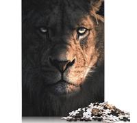 Puzzle "Il leone nel buio", giocattoli di decompressione, puzzle in cartone riciclato al 100% per adulti, adolescenti, regali per la festa del papà, 1000 pezzi (75x50 cm)