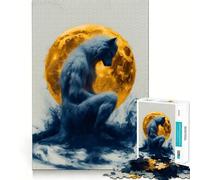 Puzzle "Il Lupo Mannaro e la Luna" da 1000 pezzi,ideale per stimolare la concentrazione,con taglio laser per un incastro perfetto e un'attività divertente da fare insieme (38x52cm)