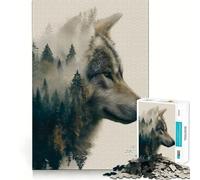 Puzzle "Il Lupo Selvaggio" da 1000 pezzi,stimolante per la mente,divertente,senza sbavature,pezzi ben tagliati,ideale per le vacanze e l'intrattenimento in casa (38x26cm)