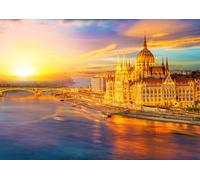 Puzzle Tramonto sul Parlamento di Budapest 1000 Pezzi