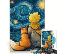 Puzzle "Il Piccolo Principe e la Volpe che osservano le stelle" per ragazzi, 1000 pezzi, puro gioco di logica, tranquillo, pulito, decorazione da parete 38x26cm