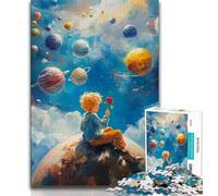 Puzzle "Il Piccolo Principe Planet" da 1000 pezzi per adolescenti, antistress per trascorrere il tempo libero in casa, con poster abbinato e foglio di quiz (75x50cm)