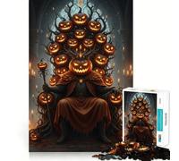 Puzzle "Il Re Zucca sul Trono" per ragazzi, 1000 pezzi, gioco di intelligenza, divertimento in casa, taglio di qualità, regalo creativo (38x26cm)