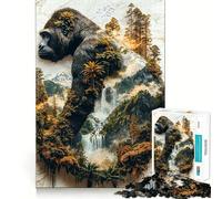 Puzzle "Il Regno Verdeggiante del Gorilla" per ragazzi, 1000 pezzi, gioco di logica e divertimento, bordi lisci, regalo di compleanno 38x26cm
