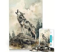 Puzzle "Il richiamo del lupo della foresta" da 1000 pezzi per adulti,gioco per potenziare la memoria,taglio di qualità professionale,attività di gruppo emozionante (38x52cm)