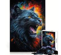 Puzzle "Il ruggito del gatto nero" per ragazzi, 1000 pezzi, stimola la memoria, divertimento lento, bordi puliti, regalo di Natale 50x75cm