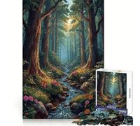 Puzzle "Il Ruscello della Foresta Segreta" da 1000 pezzi per adulti, gioco stimolante per la mente, per momenti di relax, opera d'arte da collezione 50x75cm