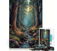 Puzzle "Il Ruscello della Foresta Segreta" da 1000 pezzi per adulti, gioco stimolante per la mente, per momenti di relax, opera d'arte da collezione 50x75cm