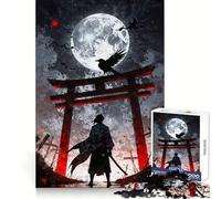 Puzzle "Il Samurai Solitario con il Corvo" per ragazzi, 1000 pezzi, gioco cognitivo, hobby tranquillo, bordo premium, regalo di Natale 38x26cm
