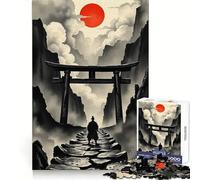 Puzzle "Il sentiero dei samurai verso il sole rosso" per ragazzi, 1000 pezzi, stimola la memoria, rilassante e divertente, taglio di alta qualità, regalo elegante (38x26cm)