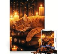 Puzzle "Il sogno del gatto a lume di candela" per adolescenti, 1000 pezzi, memoria nitida, rilassante, divertente, bordi precisi, regalo stagionale (38x26cm)