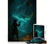 Puzzle "Il sogno del pirata in una bottiglia" per ragazzi, 1000 pezzi, stimola la memoria, momenti di serenità, taglio premium, regalo di compleanno (38x26cm)