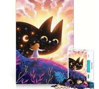 Puzzle "Il sogno stellato del gatto" per ragazzi, 1000 pezzi, gioco cognitivo, hobby tranquillo, bordo premium, regalo di Natale 38x26cm