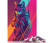Puzzle "Il soldato Cyber Cat" da 520 pezzi per adulti, puzzle antistress, regalo per adulti, per donne e uomini, 520 pezzi (52x38 cm)