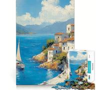 Puzzle "Il Sole della Grecia" da 1000 pezzi per ragazzi, gioco di logica stimolante, attività per la casa, bordi trasparenti, regalo prezioso 50x75cm