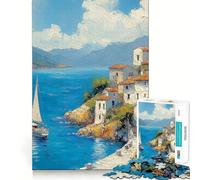 Puzzle "Il Sole della Grecia" per adulti, 1000 pezzi, gioco stimolante per la mente, divertente e rilassante, con tagli precisi, decorazione da parete 38x26cm
