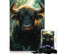 Puzzle "Il Toro nella Foresta" da 1000 pezzi per ragazzi, stimola la concentrazione, è un gioco divertente e un regalo significativo (50x75cm)