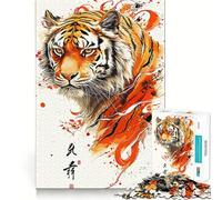 Puzzle "Il volto di una tigre" per ragazzi, 1000 pezzi, gioco di logica e divertimento, bordi lisci, regalo di compleanno 38x52cm