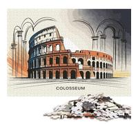 Puzzle illustrativo del Colosseo da 500 pezzi per puzzle in legno, gioco educativo per adulti, 500 pezzi (52x38 cm)
