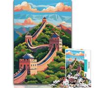 Puzzle illustrativo della Grande Muraglia Cinese per adolescenti, gioco educativo e sfida giocattolo, ideale come regalo per tutta la famiglia, 75x50cm
