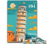 Puzzle illustrativo della Torre di Pisa per adolescenti, 2000 pezzi, giocattoli che creano dipendenza, sfida all'intelligenza cerebrale, regali di compleanno per età 14+, 2000 pezzi (70x100cm)