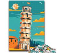 Puzzle illustrativo della Torre di Pisa per adolescenti, puzzle da 1000 pezzi, adatto per bambini dai 14 anni in su, decorazione da parete, regalo di compleanno e unico, 1000 pezzi (50x75cm)